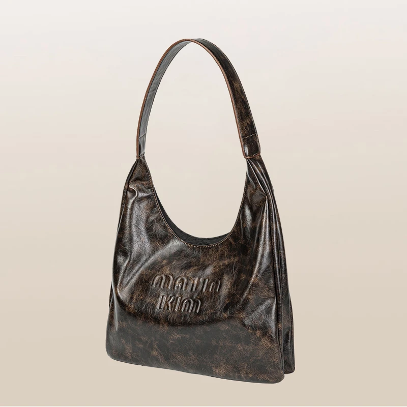 MATIN KIM新款时髦好物美拉德系列轻奢单肩浮雕托特包B800