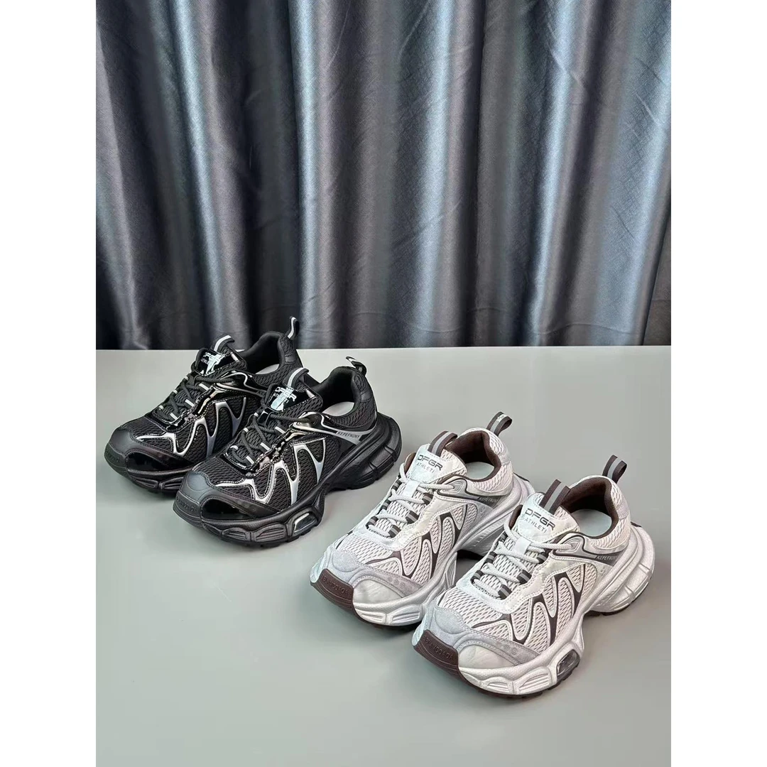 厚底增高旧脏爸爸鞋为妇女2025秋季新网透气运动鞋色块休闲鞋