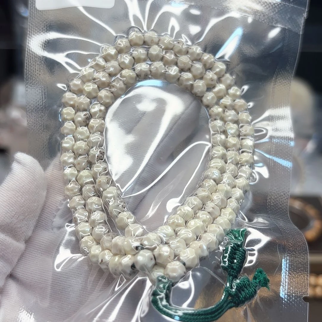 星月菩提吊坠高品质骨瓷白6*6手精工无相月三分之二留白星细