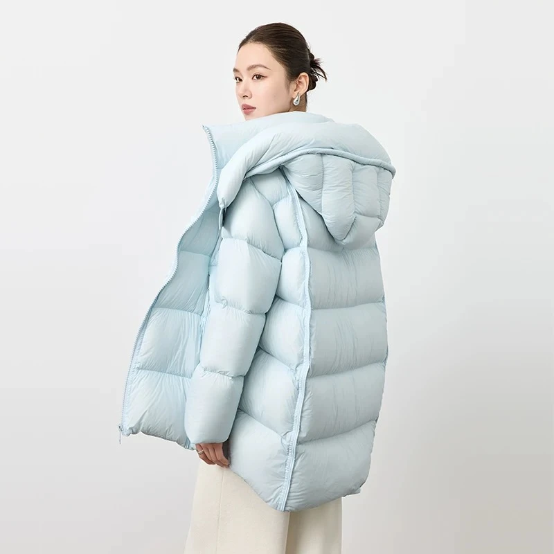 【冬日神器】抗寒保暖加厚2.0升级泡芙云朵连帽宽松茧型中款鹅绒服