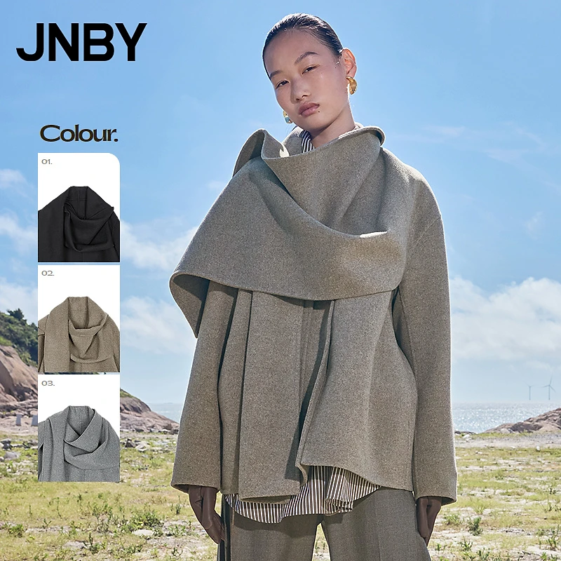 【商场同款】JNBY/江南布衣25冬新品毛呢大衣女斗篷披肩5X0810130