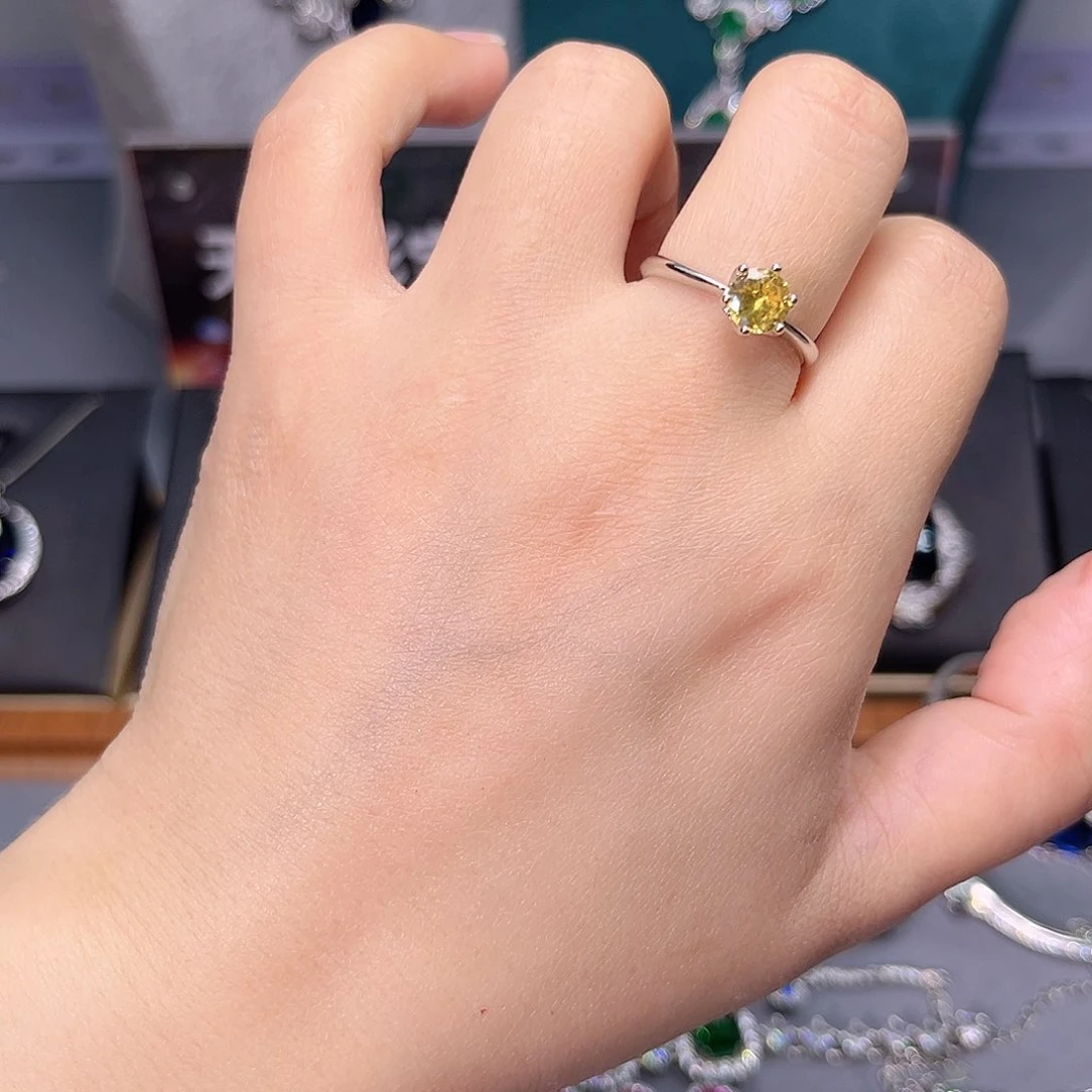 蓝宝石戒指银S925镶嵌n 3