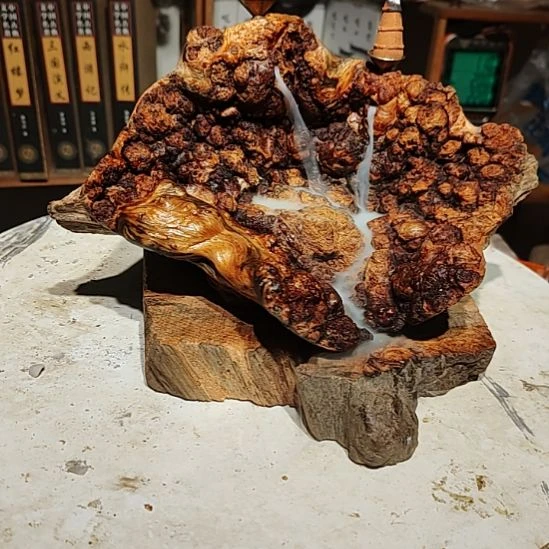 松木27北沉香琥珀木天然造型山水摆件