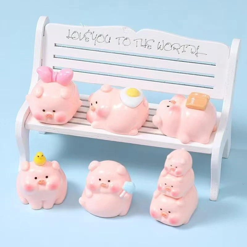 【实色小粉猪】 立体树脂萌粒diy饰品配件潮玩创意桌面小摆件