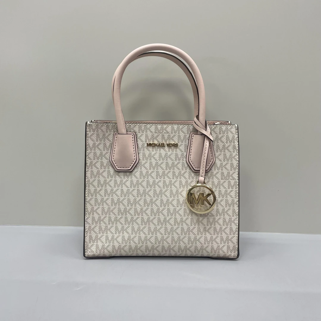 99新 MICHAELKORS/迈克高仕 小林/粉老花手提包22*19*10cmA012405