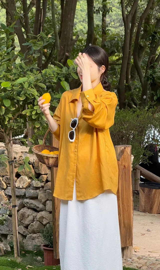 镂空露背设计感系带长袖衬衫女2025新款早春设计感上衣百搭半身裙