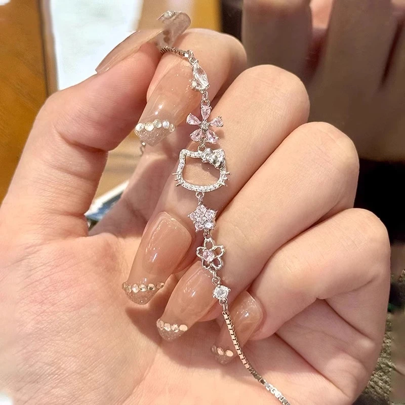 铜合金手链 Hellokitty樱花手链女小众高级感2025新款凯蒂猫手饰