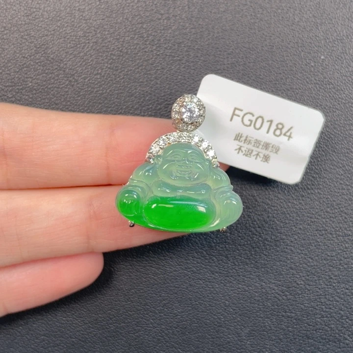 吊坠(不含链)银S925镶嵌翡翠