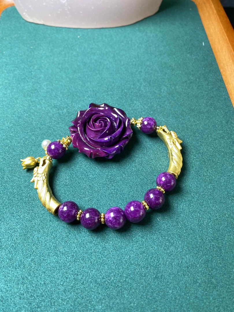 【瑞德摩尔】紫色玫瑰手链手串
