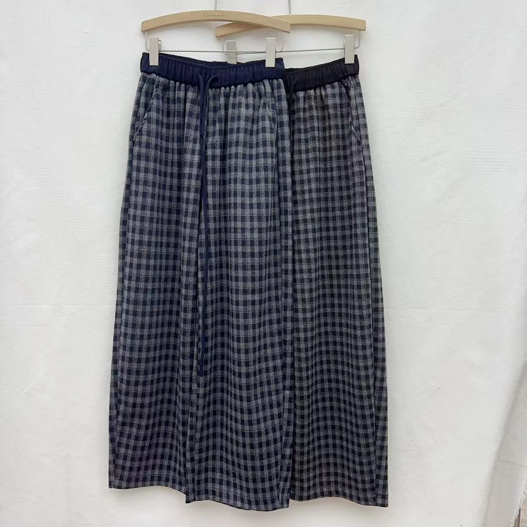 Yun Shen-「茶马撞色格子裤」时尚休闲百搭遮肉格子裤0805-CH