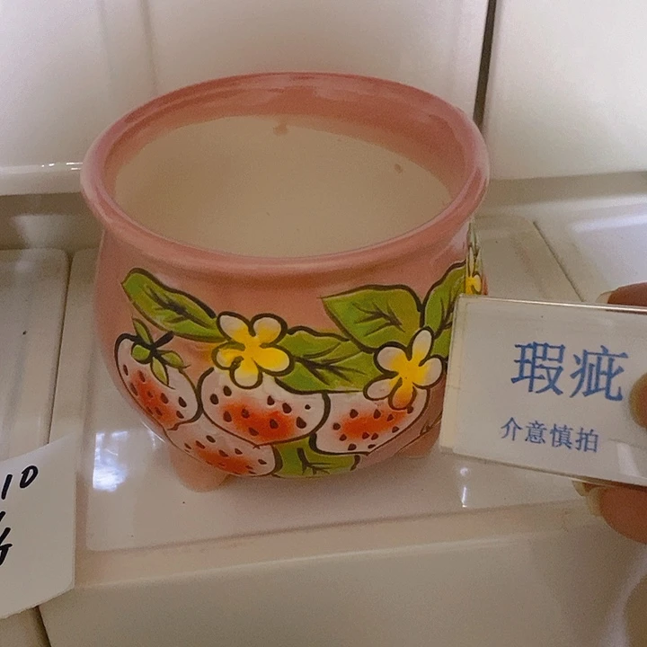 摆件多肉瑕疵盆有孔。