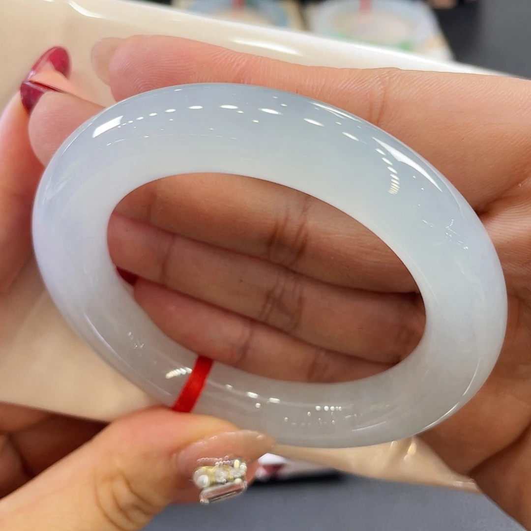 未镶嵌手镯翡翠胖圆温柔色53 16号