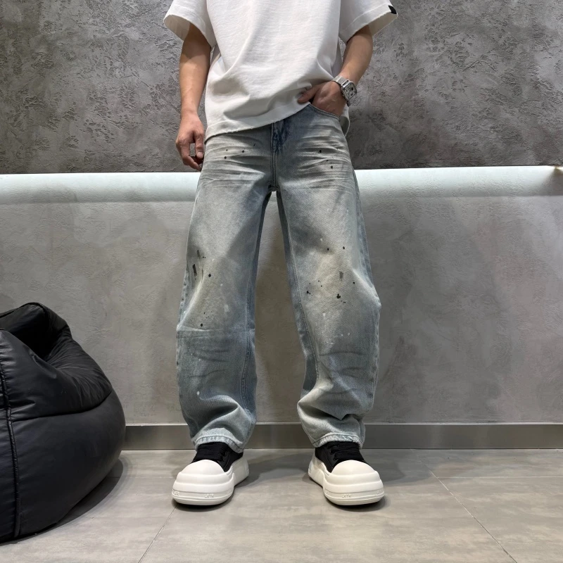 2026早春系列男士潮流直筒宽松牛仔裤高街复古美式水洗牛仔裤男