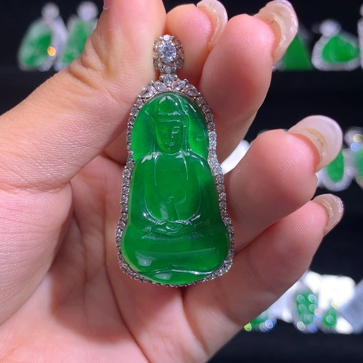 【闪购商品】颈饰银S925镶嵌翡翠天然翡翠