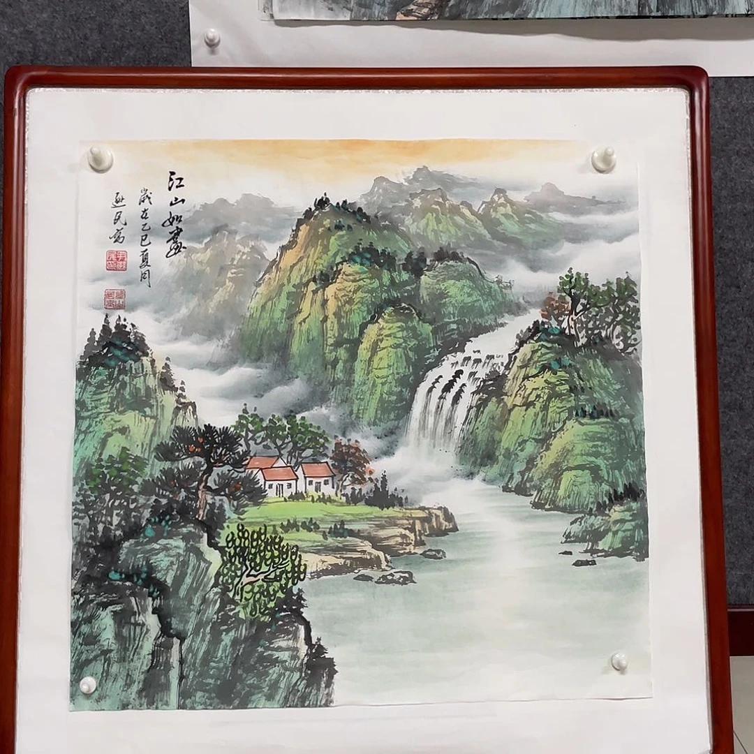 国画四尺斗方68.68画芯 不带框 捡漏