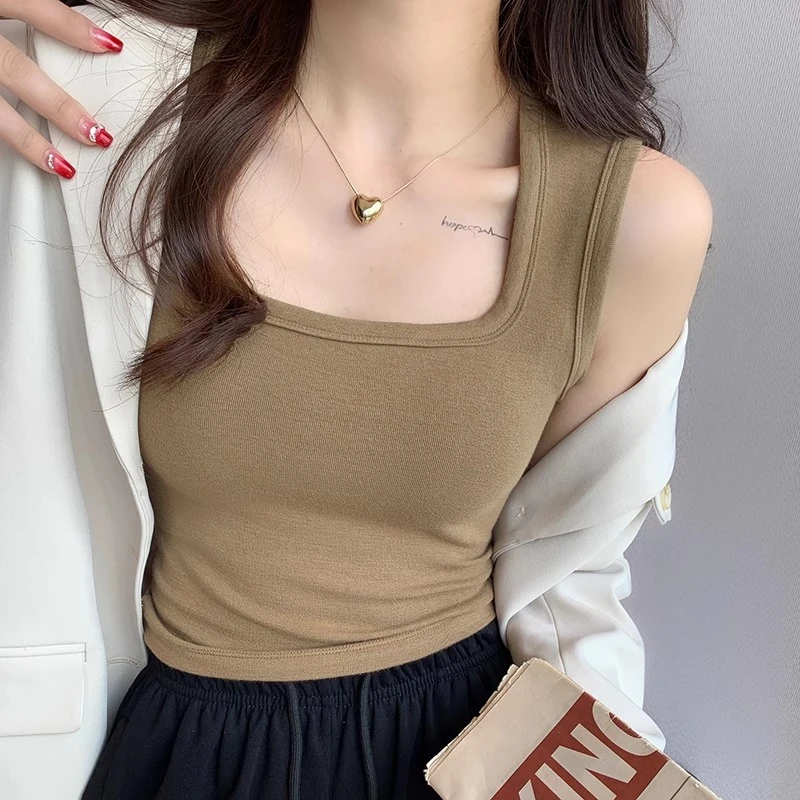 吊带背心女内搭春夏2025新款打底衫宽肩带遮副乳修身显瘦无袖上衣