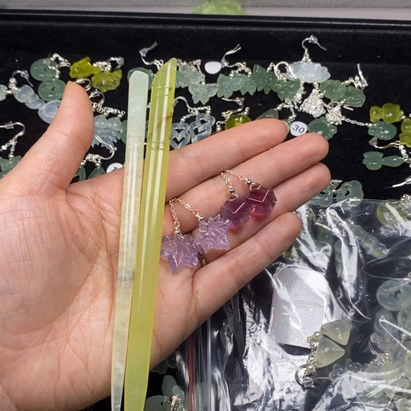 【闪购商品】蛇纹石玉挂件耳饰耳环项链未镶嵌༄****