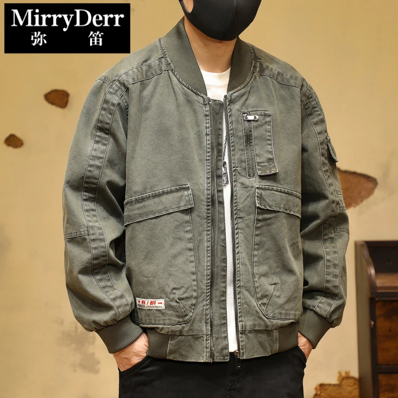 复古工装夹克男士秋冬2025新款时尚棒球领上衣美式潮流休闲外套男