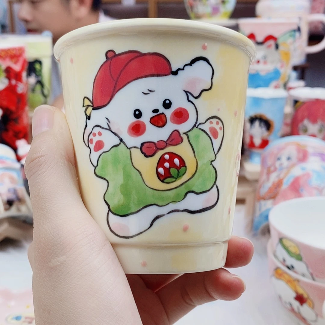 瓷片董董文创手绘陶瓷