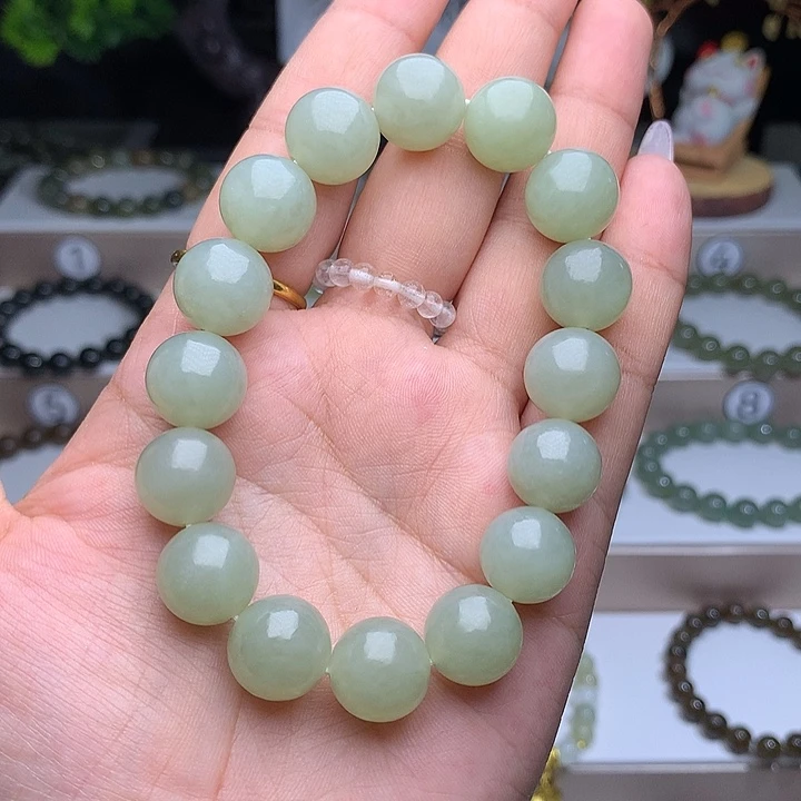 和田玉未镶嵌手链和田玉晴水13mm手串（多样性发其一）