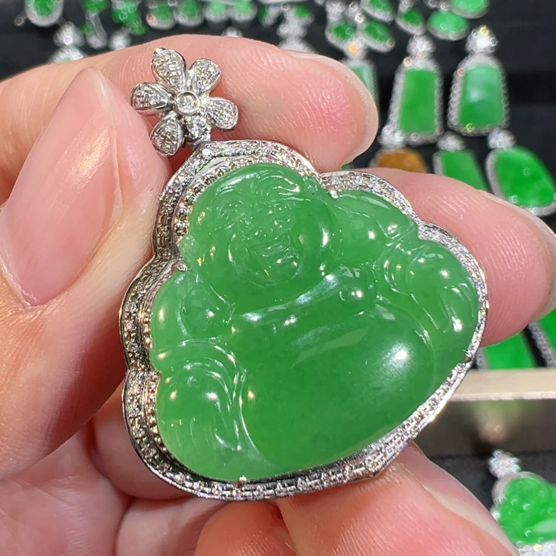 【闪购商品】翡翠吊坠(不含链)18K金镶嵌