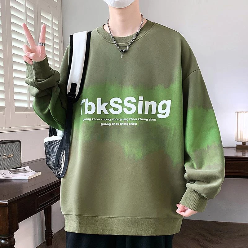 新款无帽卫衣男士长袖T恤圆领春秋季打底衫潮牌学生t青少年上衣服