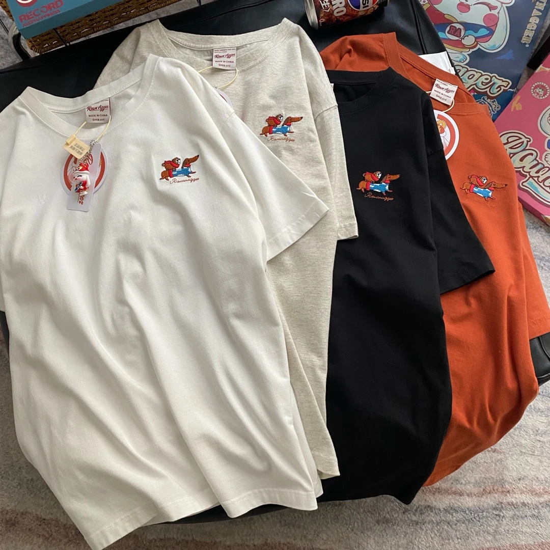 077【夏季新款】左侧刺绣腊肠伙伴狗狗圆领短袖（2021）