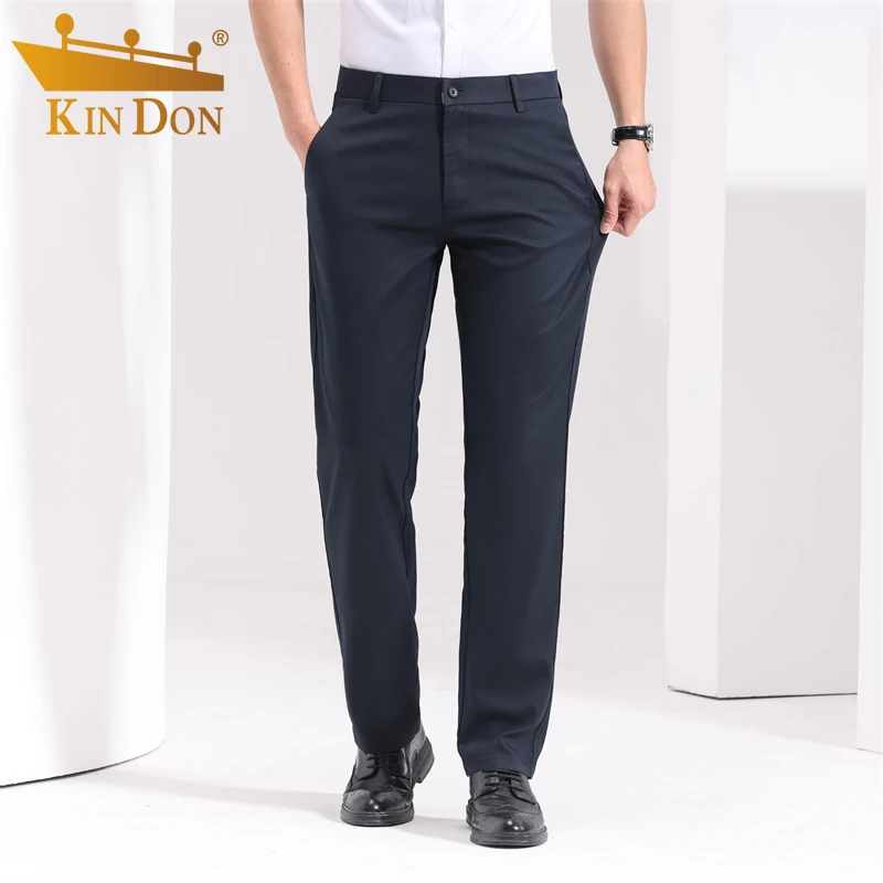 金盾春夏新款男士休闲裤中高腰百搭商务直筒西裤免烫