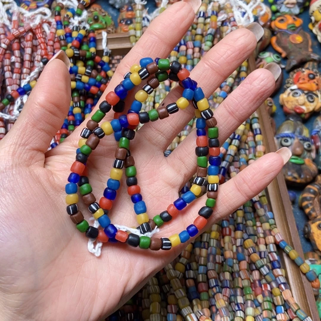 琉璃颈饰颈饰琉璃米珠一根