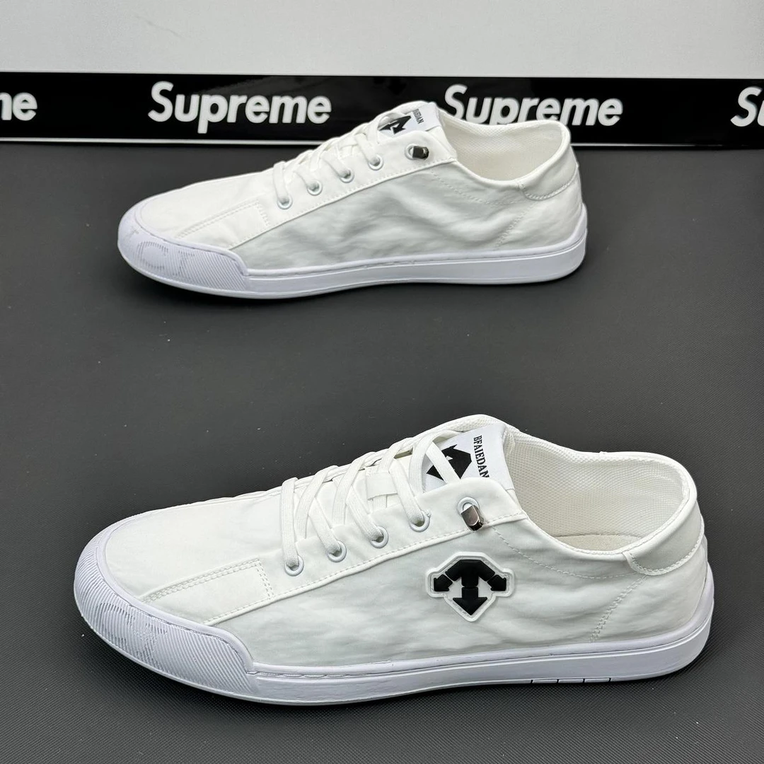 【高端正品潮鞋】一脚蹬男鞋夏季透气薄款冰丝布鞋休闲帆布小白鞋