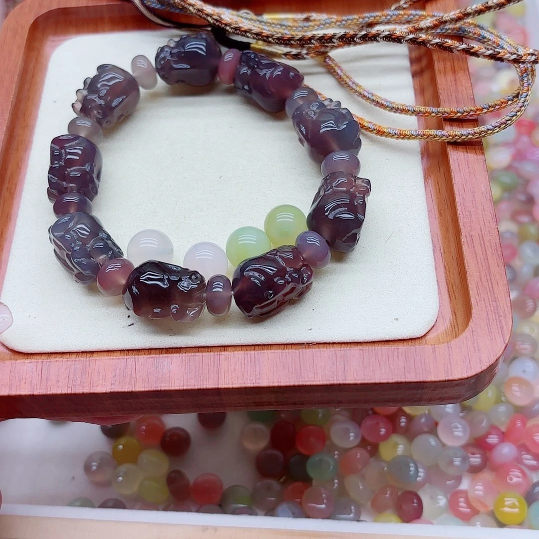 小****未镶嵌手链玛瑙/玉髓盐源10