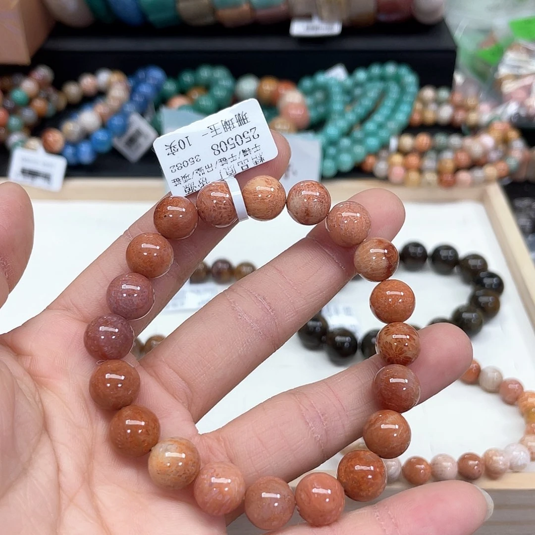 硅化珊瑚（珊瑚玉）手串未镶嵌莲***澜362