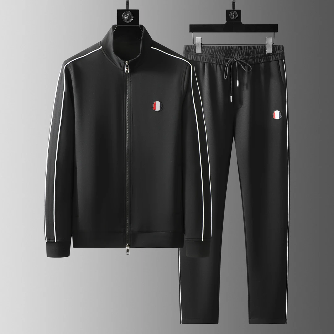 2025春秋时尚立领拉链卫衣两件套丝滑垂感简约轻奢运动休闲套装男