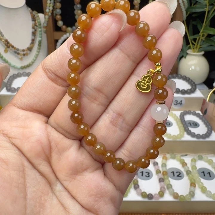 和田玉未镶嵌手串卡6糖玉设计款