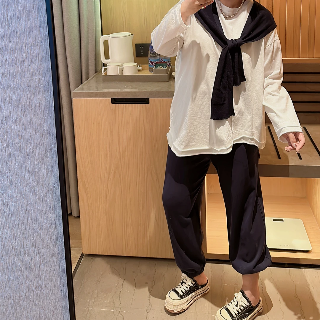 【程雅大码】遮肉阔腿裤子女2025秋季大码胖MM宽松休闲高腰束脚卫裤