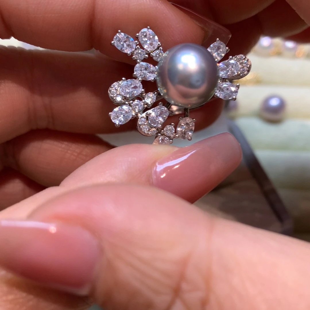 海水珍珠戒指银S925镶嵌