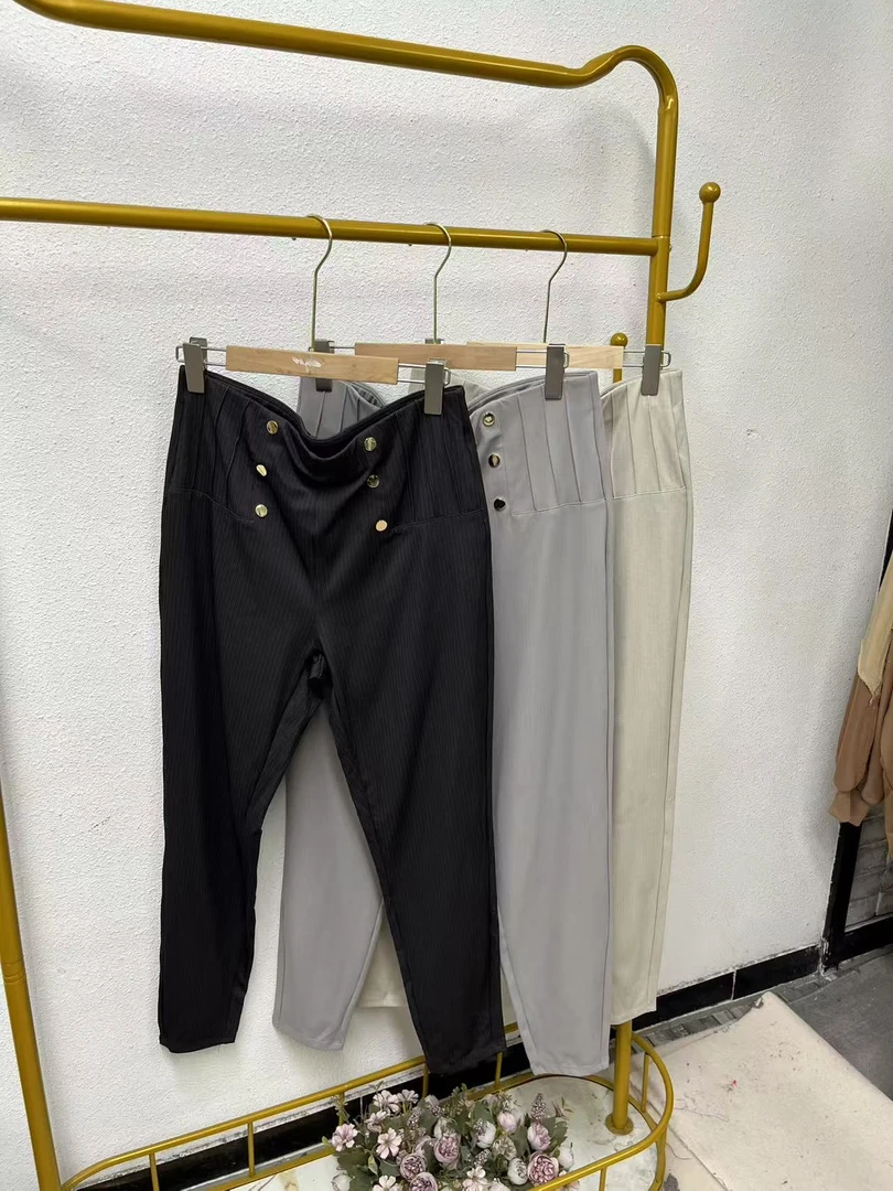 唯琳剪标   8仓B2-16-1038款   HA纽扣松紧休闲裤