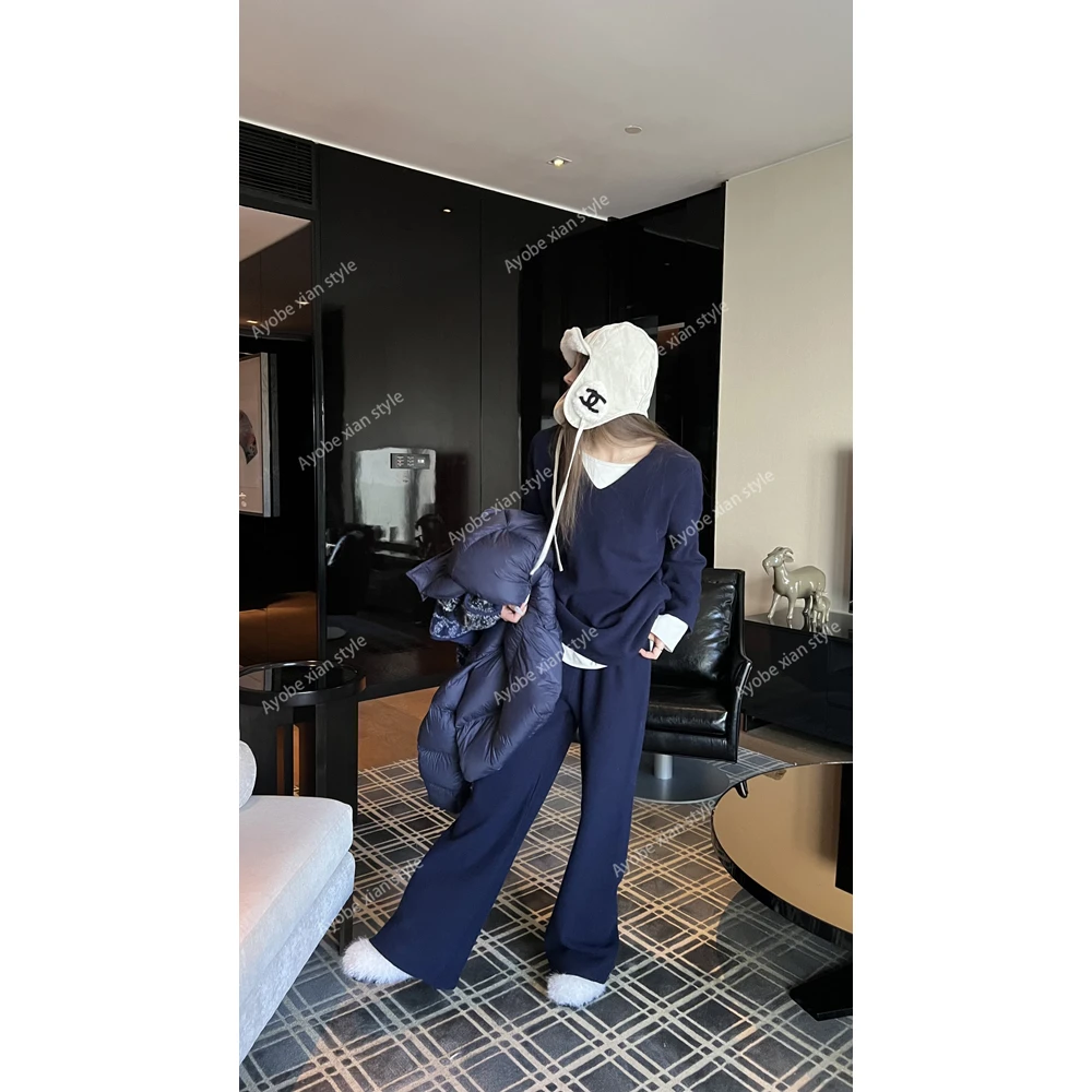 【AYOBE】小贤   淡颜天菜慵懒风简约气质针织套装