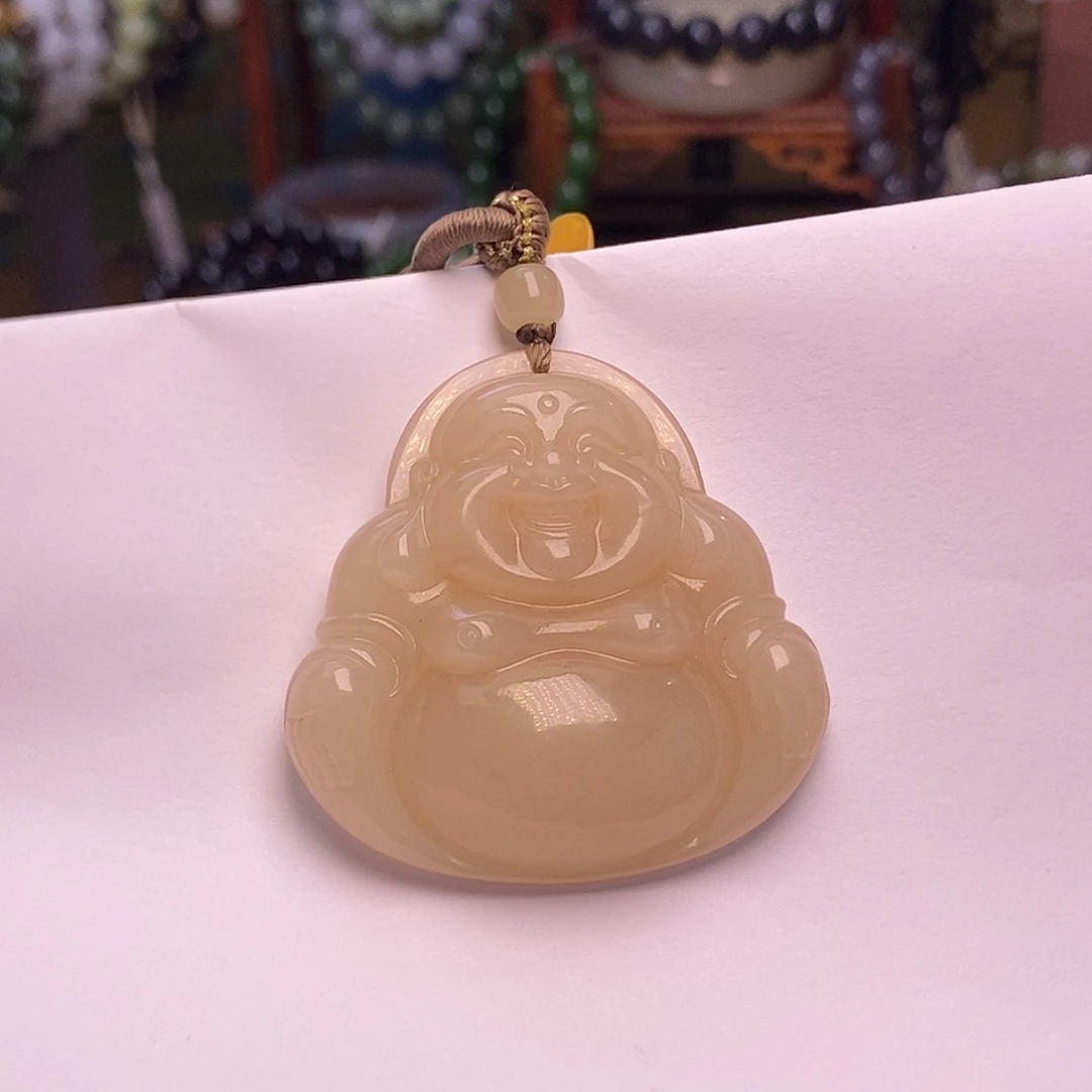 和田玉未镶嵌颈饰藕粉老矿料红粉收藏毕业级佛公