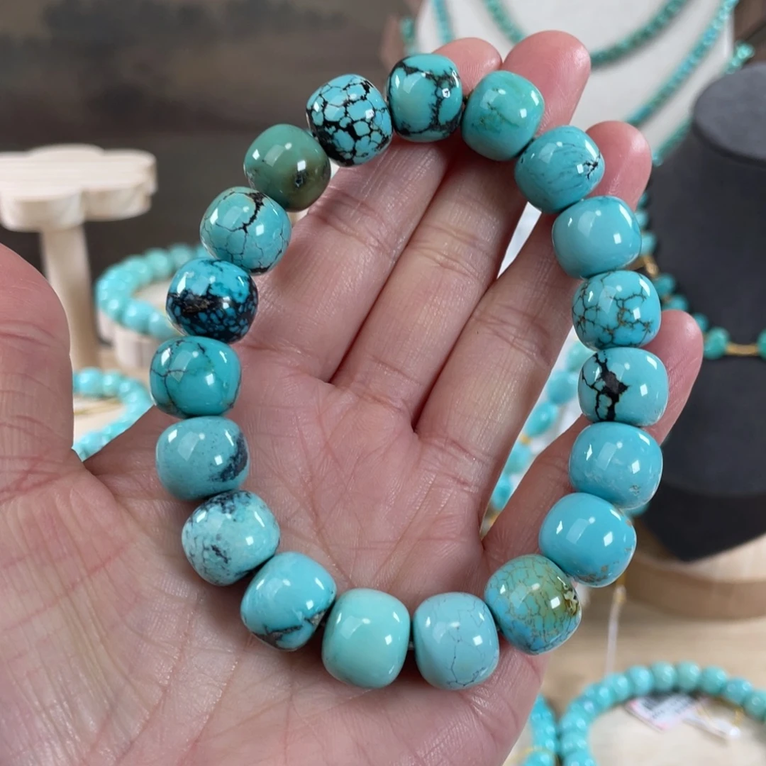 绿松石未镶嵌套链12+精品玉化手串