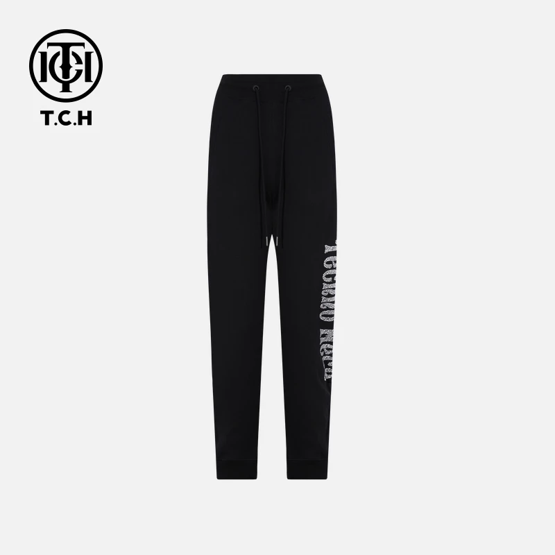 TCH私服烫钻工艺时尚休闲百搭简约秋款长裤女T75C20B9001轻奢tch