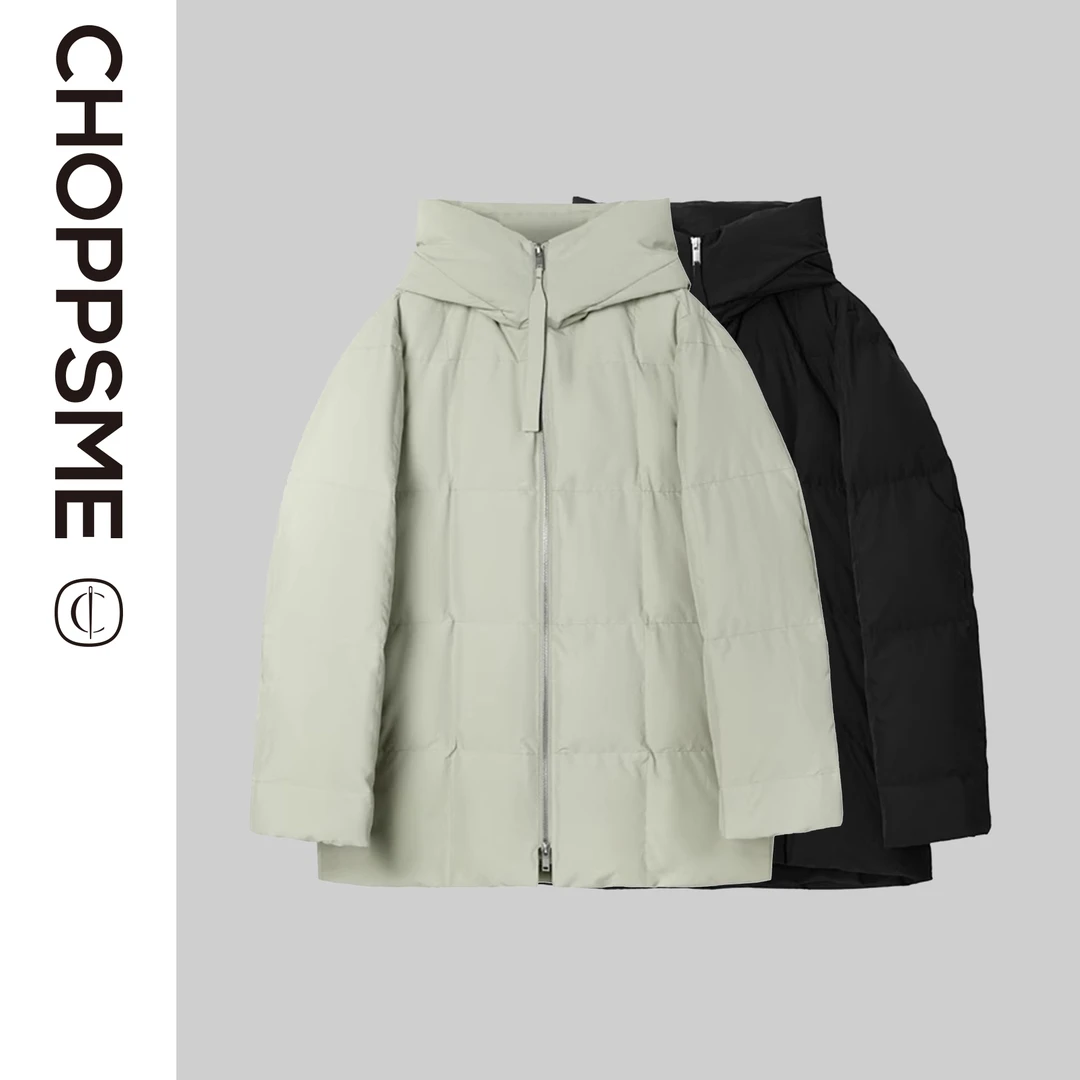 巧珀思｜16299时尚连帽龟背面包羽绒服秋冬保暖女士宽松鹅绒外套