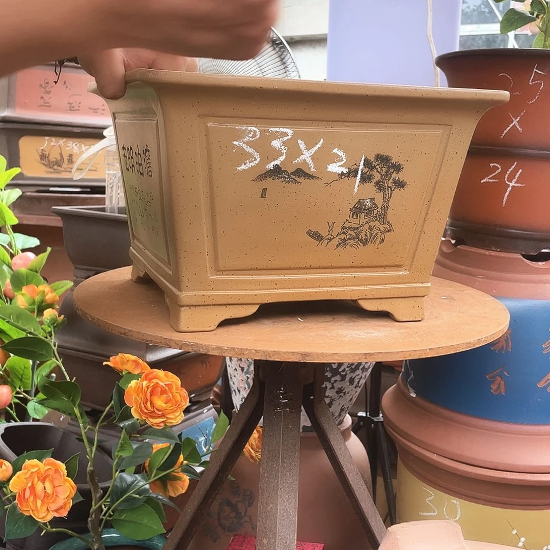 33黄金段四方花盆紫砂花盆紫砂