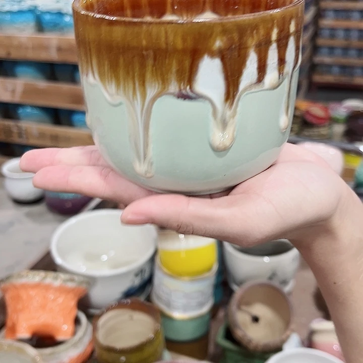 有孔.凑单10元陶瓷花盆发货！