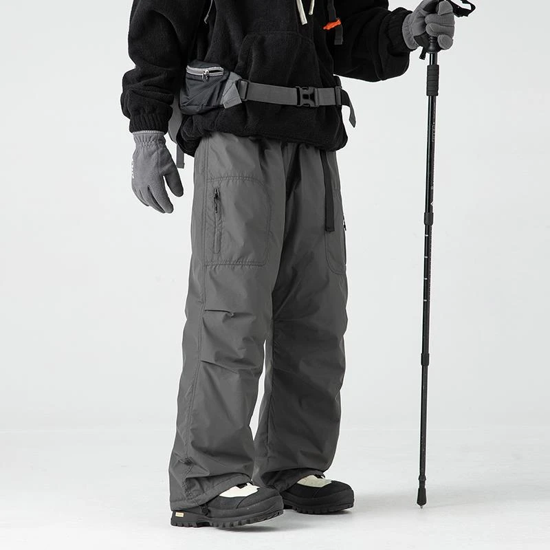 男款冲锋羽绒裤登山长裤2025年冬季新款户外防水休闲耐磨工装裤