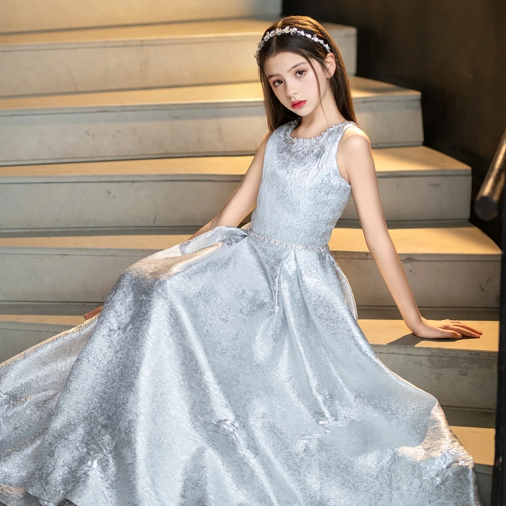 女童钢琴主持人花童公主裙小提琴生日礼服晚礼服高级气质长款