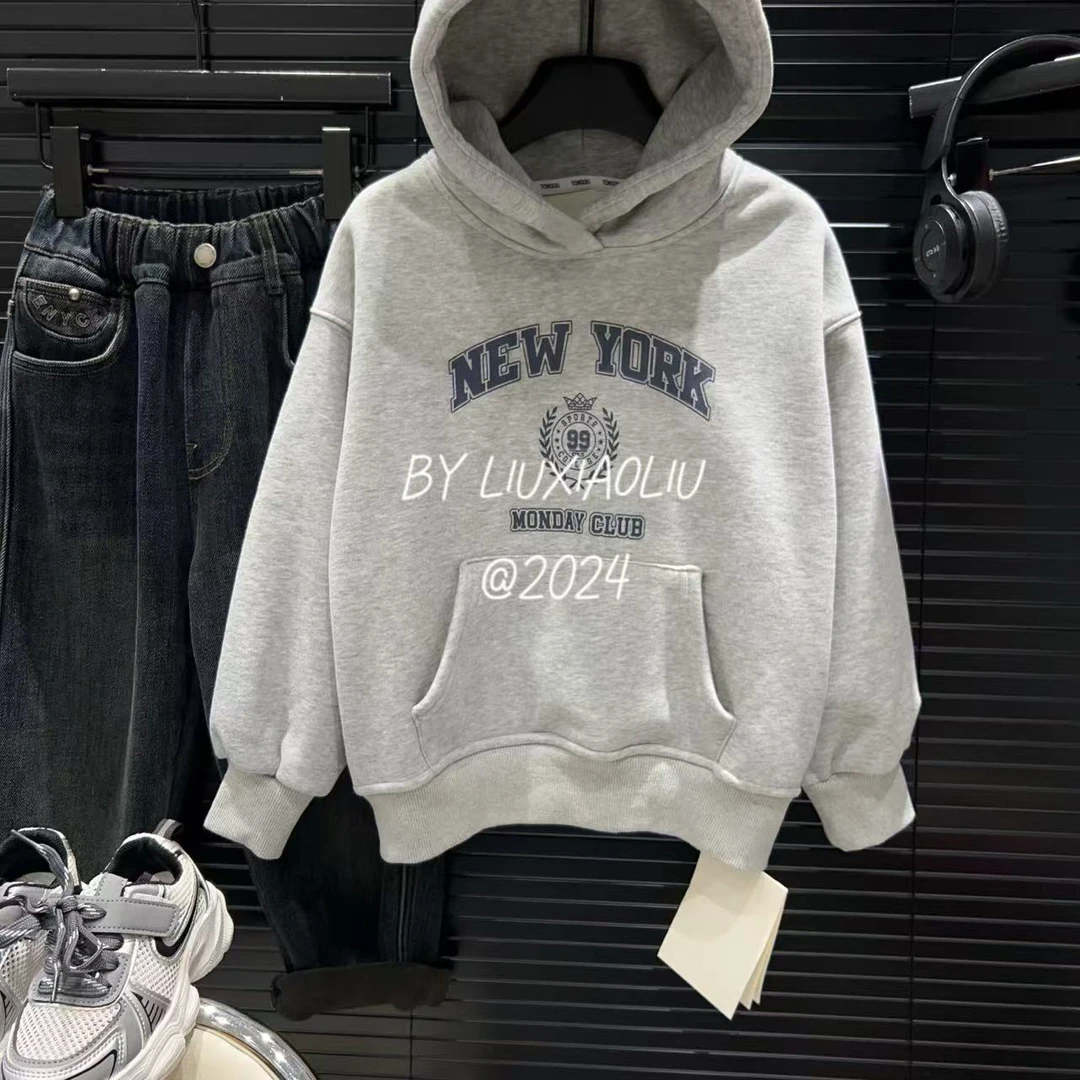 杭州六小六正版 BY LIUXIAOLIU冬季儿童加绒连帽卫衣12657