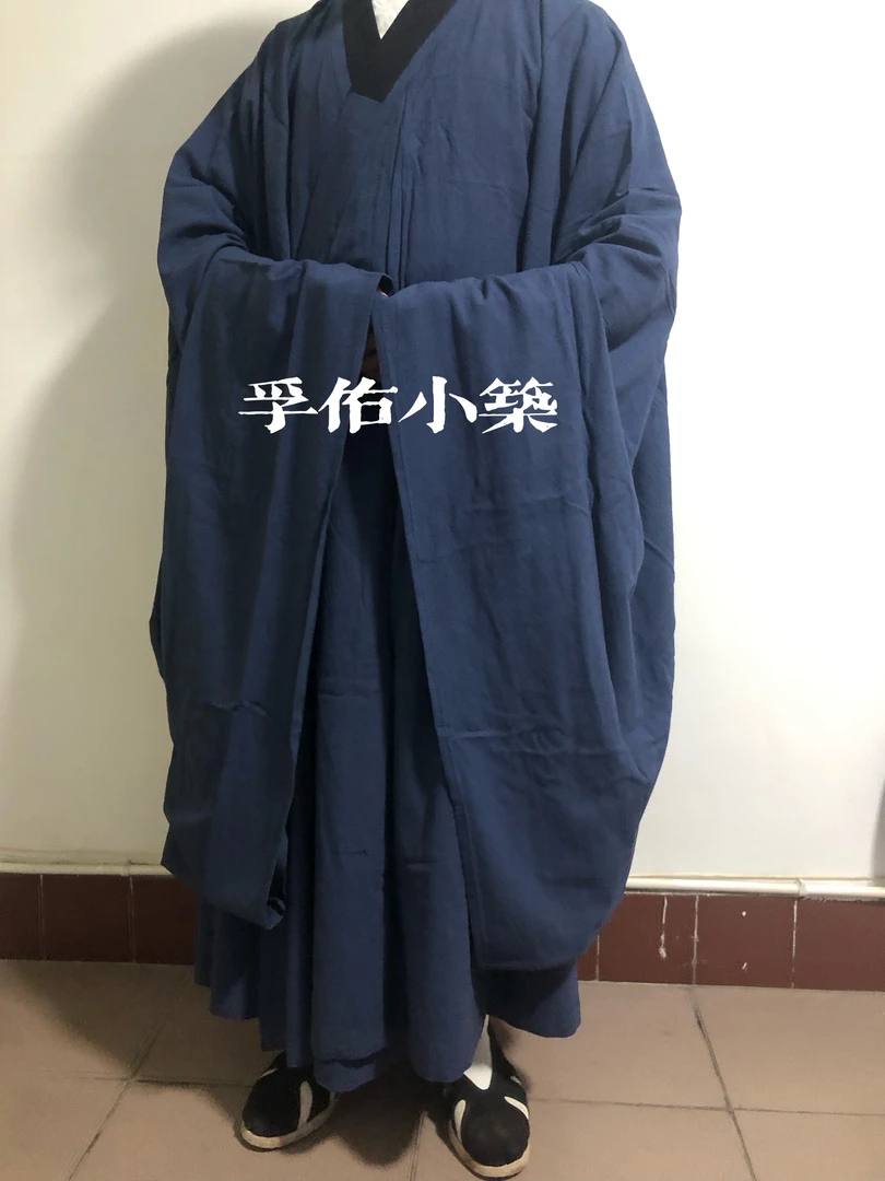 棉麻大小袖传统三清领道家道袍男女太极居士春秋夏季服装