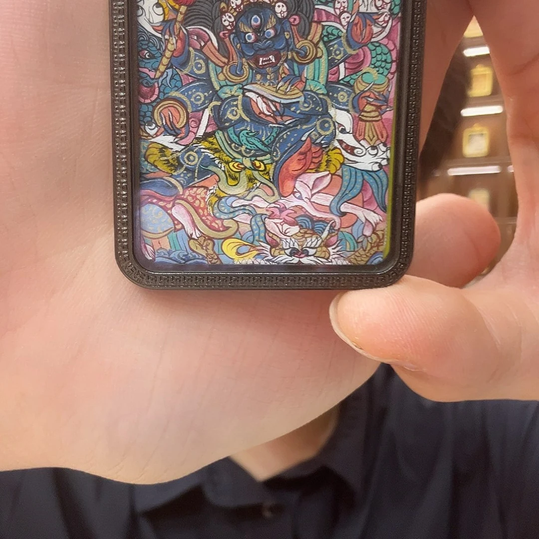 吊坠黑财神纯手绘唐卡