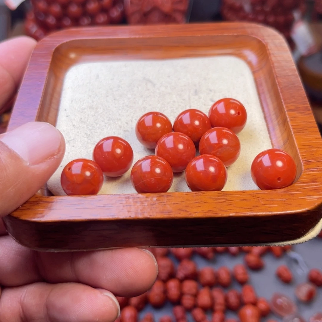 南红玛瑙未镶嵌川料精工圆珠卡12➕多样性发货其中一件